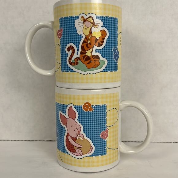 Disney Winnie the Pooh Mugs Cup Set of 2 Coffee Tea Cocoa Tigger Piglet 10 ounce - Picture 2 of 8